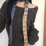 [MADE] Tens Crochet Mesh Oversized-Fit Boat Neck Knitwear
