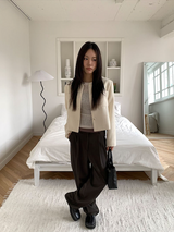 All day semi wide slacks(3color)