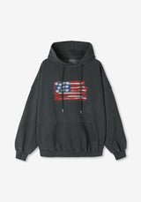 AN Vintage Heart Printing Overfit Hoody