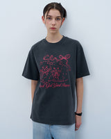 リボンキャッツTシャツ　チャコール