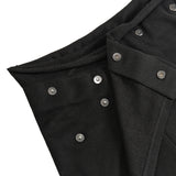 レイヤードスナップラップスカート (BLACK)