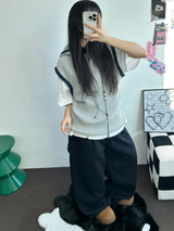 カーペンターツーピンタックロングパンツ 💙🖤🩶3カラー
