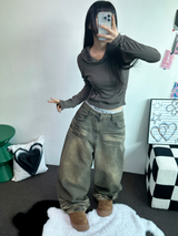 MUD CAT ウォッシングバルーンデニムパンツ 🤎🧸