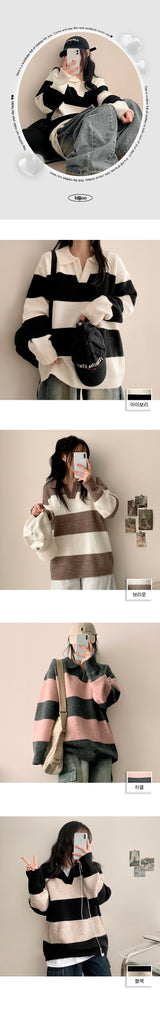 Robbit over collar knitwear