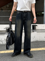 LMN Unbeige Washed Wide Denim Pants (3 colors)