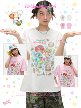 BETWEENAND x sunonebird プリントラウンドネック半袖Tシャツ
