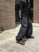 No.1377 camo washed snap wide PT