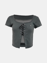Stitch-Up Lace-Up Tee