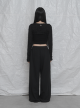 [mnem] ピュアボレロファーカーディガン (black)