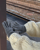 wool knit finger gloves
