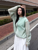  WAVE ZIPPER NYLON HOODIE
