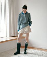 Lace Ribbon Rainboots - Black