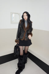 Chic Mood Brown Fur Cardigan