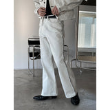 [Unisex] Dirty white wide flare pants