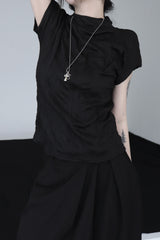 pleated turtleneck T (2color)