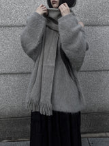 overfit mohair lips-neck knit (2color)