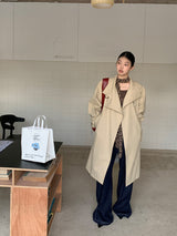 high-end wide long trench coat