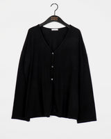 Tier V-neck Loose Fit Long Cardigan