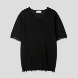 [S/S] Vacance damage v neck half knit(3color)