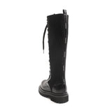 Lena Knit Lace-up Long Walker Boots_B2525