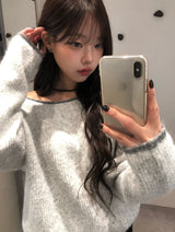 Lekin Color Matching One-Shoulder Knit