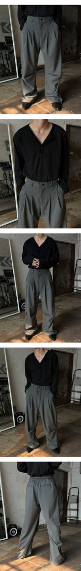 [Unisex] ストライプハーフバンドタックスラックス(2color)