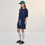 TERRY BANDING SHORTS_NAVY