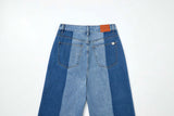 3RD REORDER TWO-TONE CONTRAST DENIM PANTS code 25006