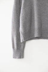 Kid mohair turtle neck knit (Grey)