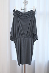 [MADE] Shirring Off-Shoulder Dress (Charcoal)