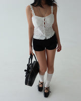 Enamel Cubic Merijane Flat Shoes