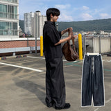 モンズデニムバンディングワイドパンツ