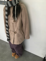 Balmacaan hood coat