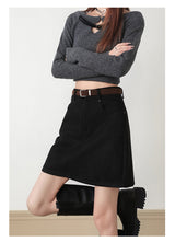 Brown Suede-Touch A-Line Pocket Skirt