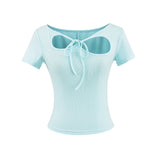 Liora Ribbon Cutout Tee
