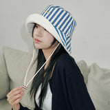 Stripe Denim Safari Hat
