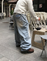 No.1393 A ポケットワイドデニムパンツ