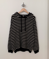 Milk Stripe Dangara Striped Hooded Knitwear