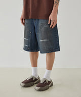 Double Knee Bermuda Pants (Dirty Blue)