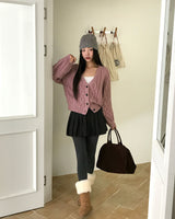 [ORIGINAL] Sand Color Heavy Knit Cardigan