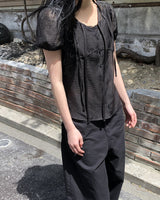 Hears Back Ribbon Puff Blouse