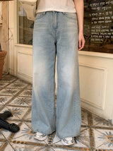 MR Washed Denim Wide Pants