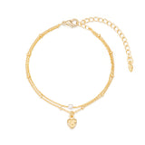 honey pearl layered bracelet