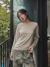 [U-BASIC] Silket Round Cotton Long Sleeve