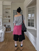 Delight semi-over summer check shirt