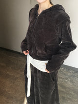 Acorn Velvet Crop Hoodie (3c)