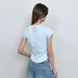 C 90S ラインベーシックTシャツ_ライトブルー