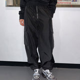 FRONT ZIP CARGO PANTS BLACK