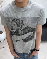 ルーデン ヴィンテージ グラフィック クロップ ショートスリーブ Tシャツ