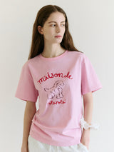 メゾンローラパピーフレンズTシャツ ホットピンク